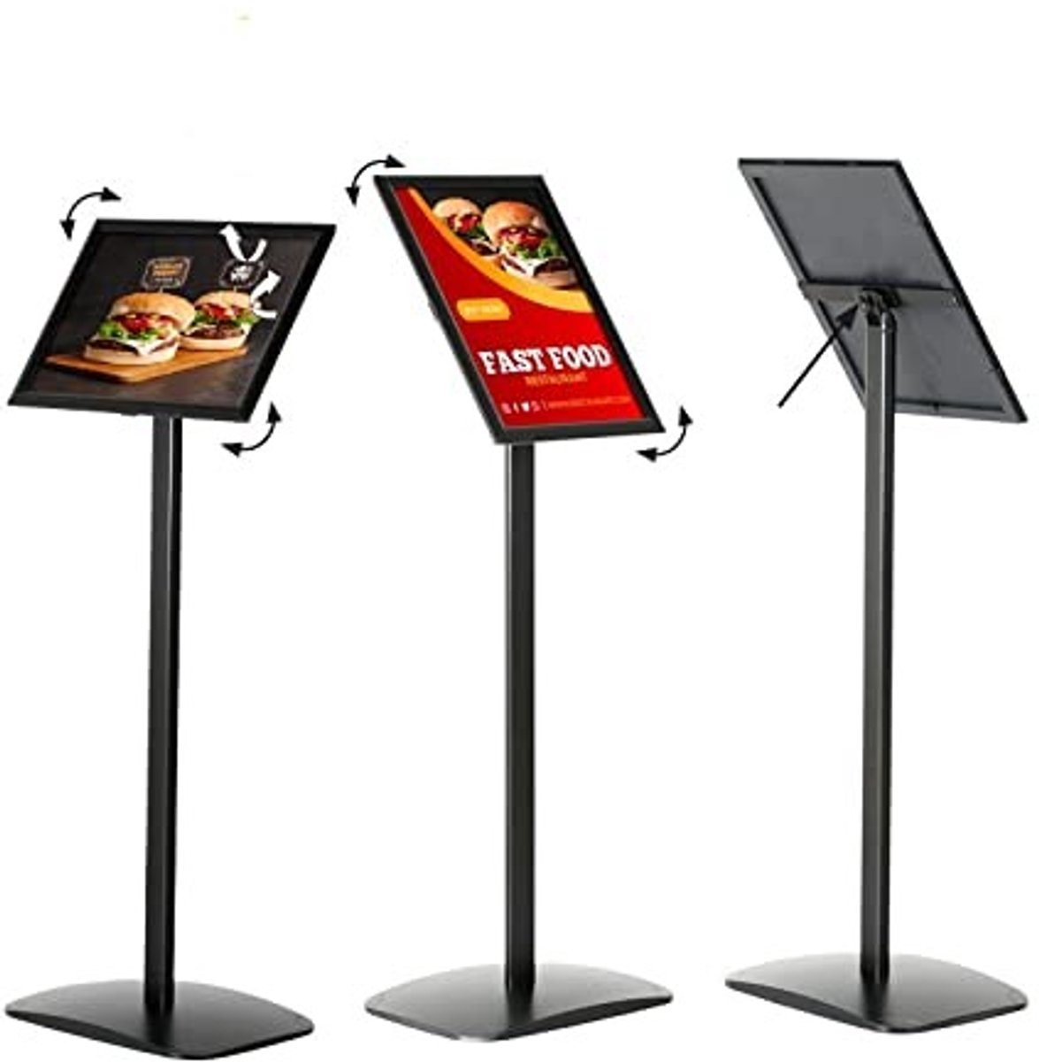 Elzusha - Informatiehouder A4 - Zwart Aluminium - Staand