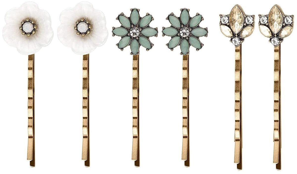 Elzusha - Set van 6 Elegante Vintage Haarspelden met Strass