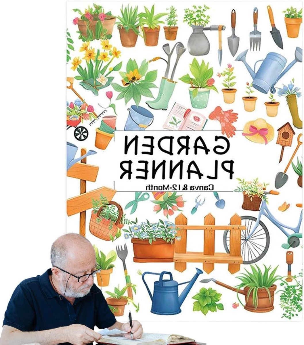 Tuinplanner Boek - Planten Dagboek - Tuinieren Plannen - Overzichtelijke Planning - 258 x 21 cm - A