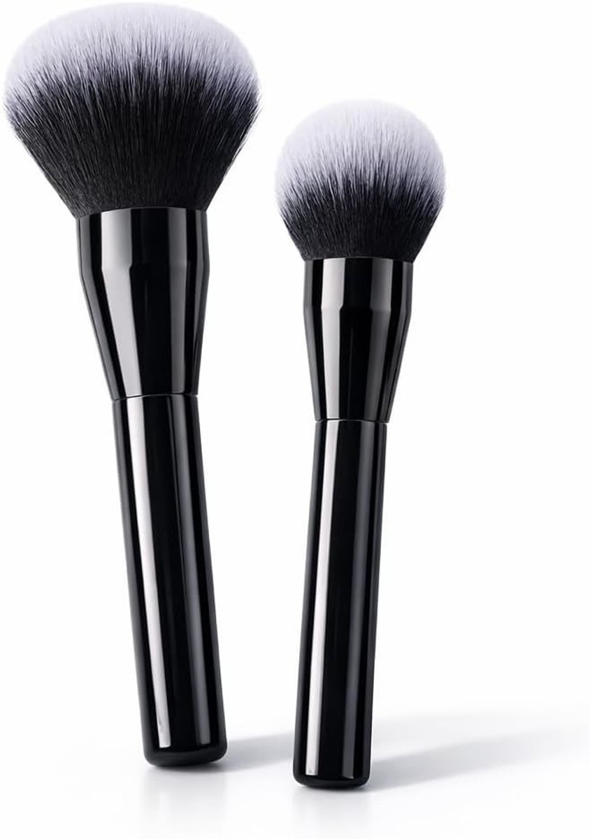 Set van 2 Grote Poederkwasten voor Professionele Make-up, Ideaal voor Blush, Bronzer en Contouren