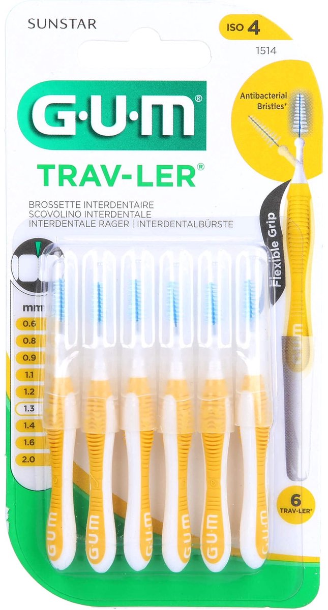 Elzusha - GUM Trav-ler Rager 1.3 mm, Geel, 6 Stuks