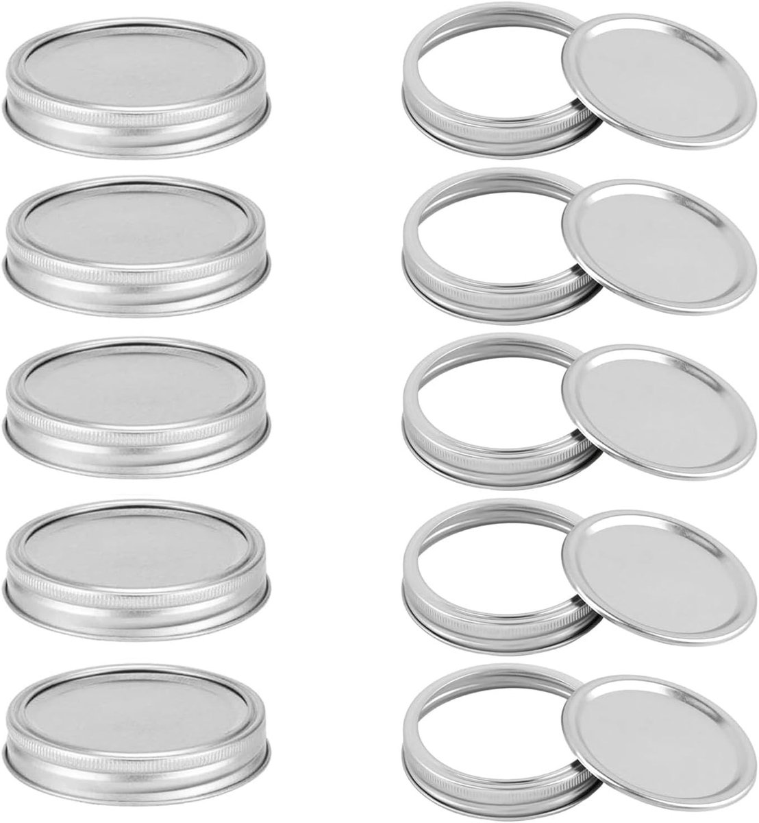Deksels voor Weckpotten, 86 mm, Schroefdeksel, Lekvrije Afsluiting, Ideaal voor Inmaken en Bewaren van Voedsel, Set van 10