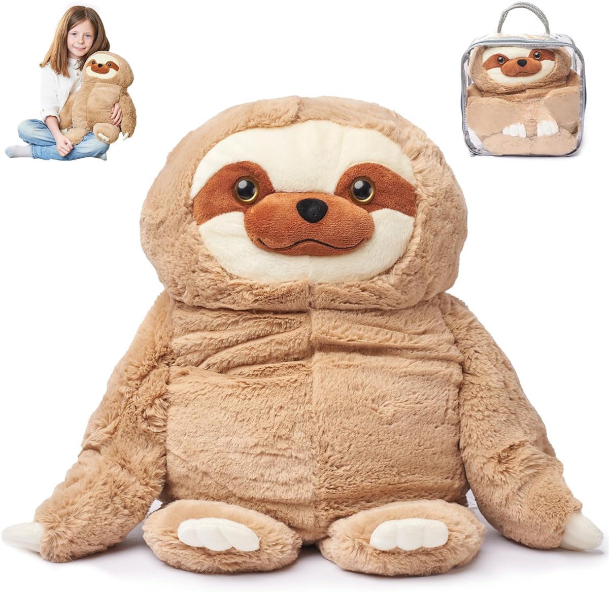 VH Supplies® Verzwaringsknuffel - Verzwaarde Knuffel - Weighted Stuffed Animal - Luiaard - 2.3kg - 55 cm - Bruin