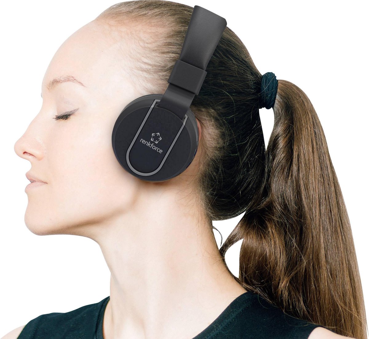 Renkforce RF-BTK-100 On Ear headset Bluetooth, Kabel Zwart, Grijs Headset, Vouwbaar