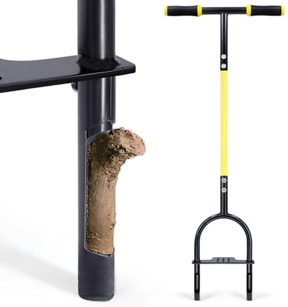 Gazonbeluchter Boorgereedschap - Handmatige Tuinplug - Bodemverdichting Breken - Duurzame Niet-klomp Koppen - 43 x 24 x 6 cm - Zilver