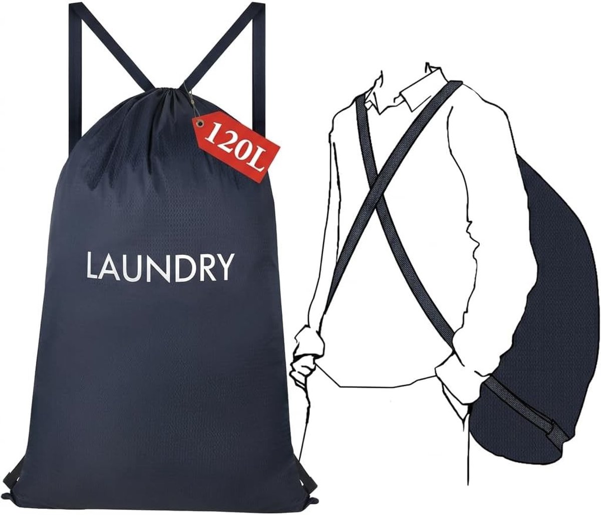 Reiswaszak met Schouderbanden, Waterdichte Opbergzak voor Vuile Kleding, Ideaal voor Universiteit en Appartementen