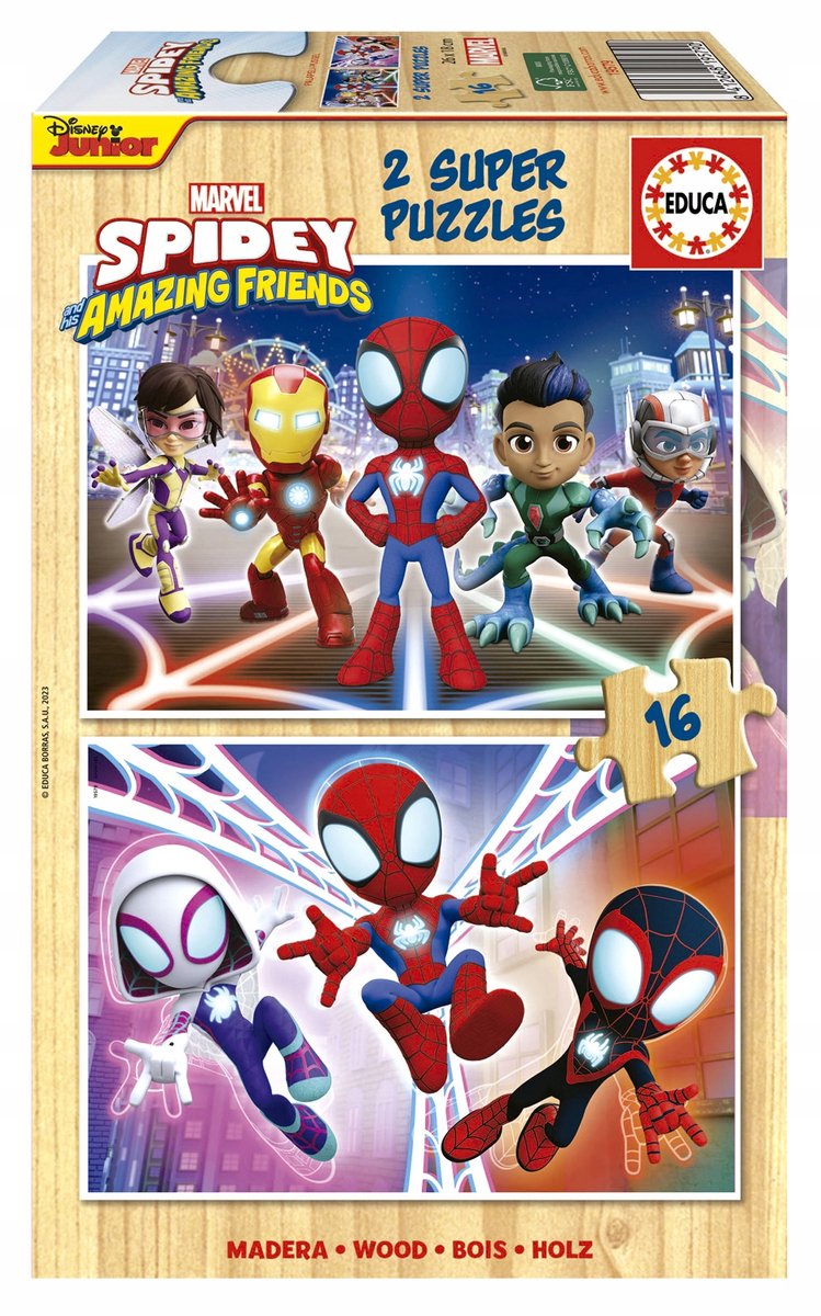 Educa Spidey & Vrienden Puzzel Set 2x16 Elementen