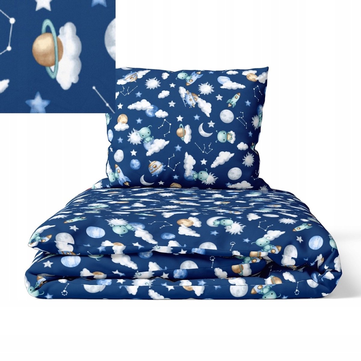 Kinderbeddengoed 140x200cm 100% Katoen met Ufo Print - OEKO-TEX Gecertificeerd