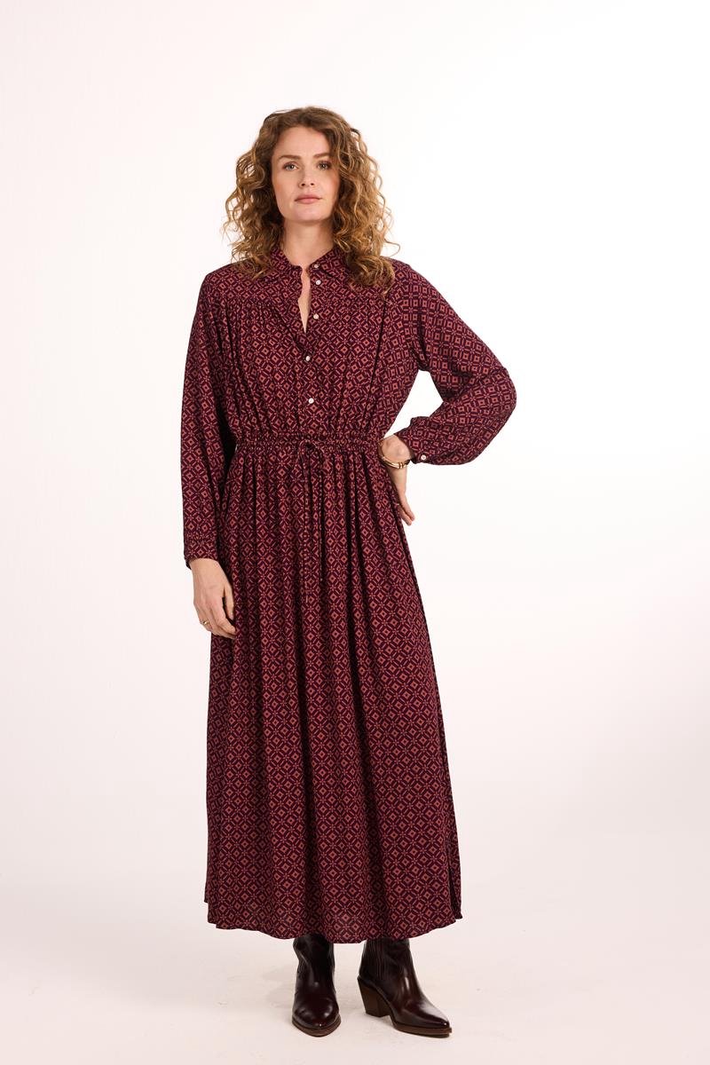 Didi Dames Dress Chosen Burgundy Dusk print