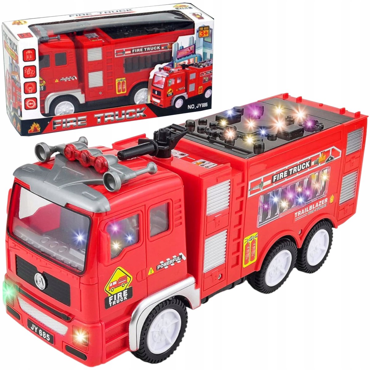 Merkloos Brandweerauto met Licht & Geluid - Bump & Go Functie