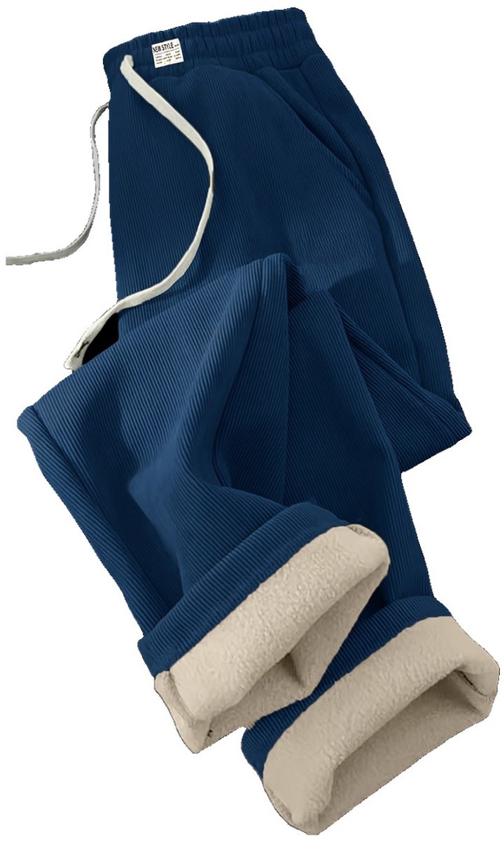 Currero Warme Broek Dames Thermo Fleece Winterbroek Joggingbroek Sweatpants Blauw