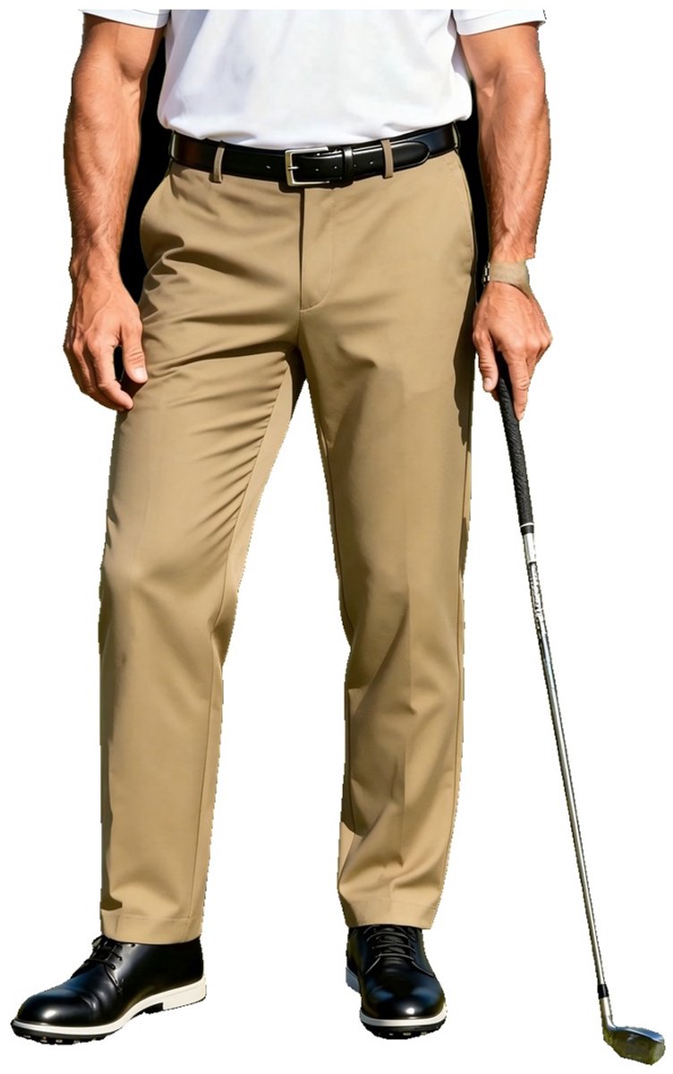 Currero Comfortabel Golfbroek Heren Golfkleding Nette Pantalon Mannen Broek Outfit Chino Beige