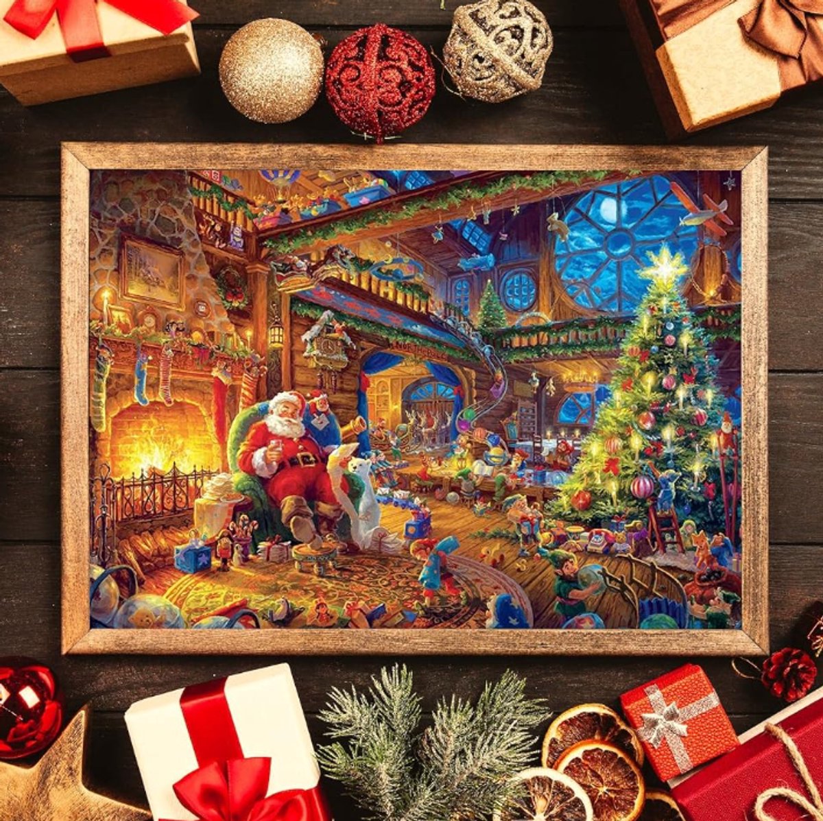 Adventskalender Kerstpuzzel 1008 Stukjes - 24 Doosjes Kerst Adventskalender - Legpuzzel voor Kinderen & Volwassenen - 50 × 70 cm