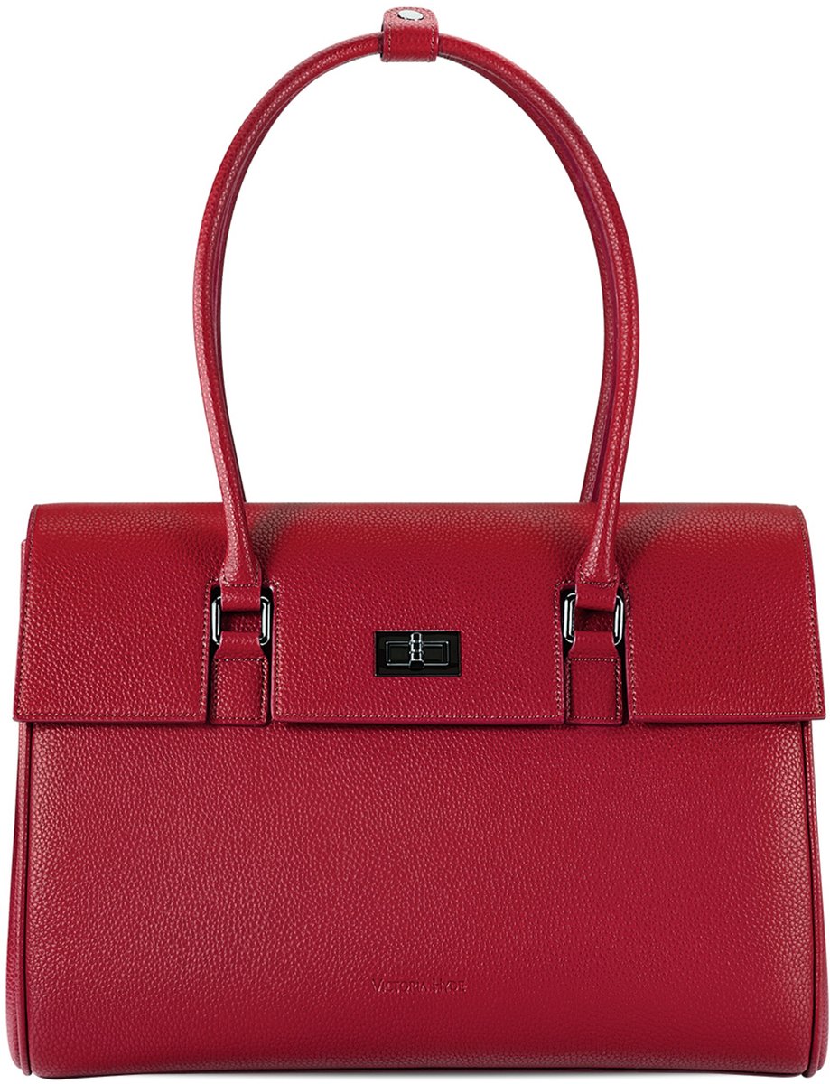 Victoria Hyde "Jolene" - Dames Tassen - Schoudertas - Shopper 16 inch laptopvak - Tote Bag - Dames Tas - businesstas - Trolleyband - Waterafstotend en Krasbestendig – Werktas met Veelzijdige Vakken - geschikt voor werk en reizen- Granaatrood