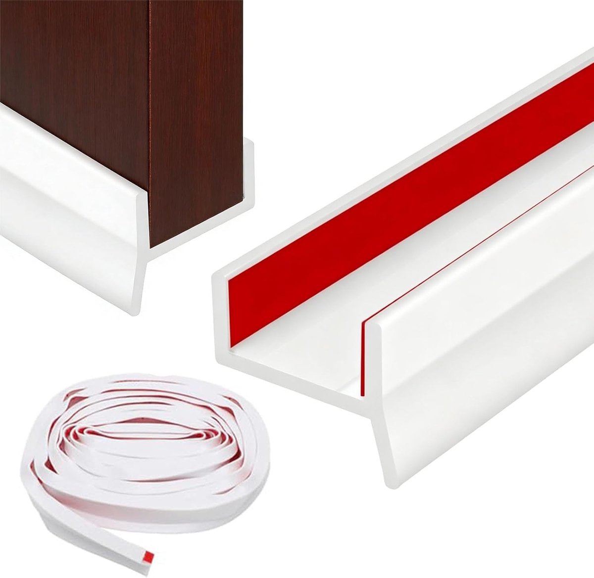 Sealing Profiel voor Keuken, 8 m Afwerking voor Plinten, Geschikt voor Deuren en Ramen, Ideaal voor 15 mm, 16 mm en 17 mm Houtdikte