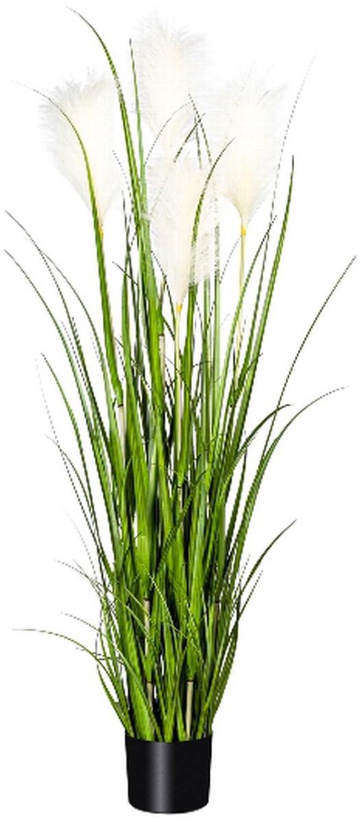 Gasper Kunstplant Pampasgras groen in pot 120 cm - 4 pluimen
