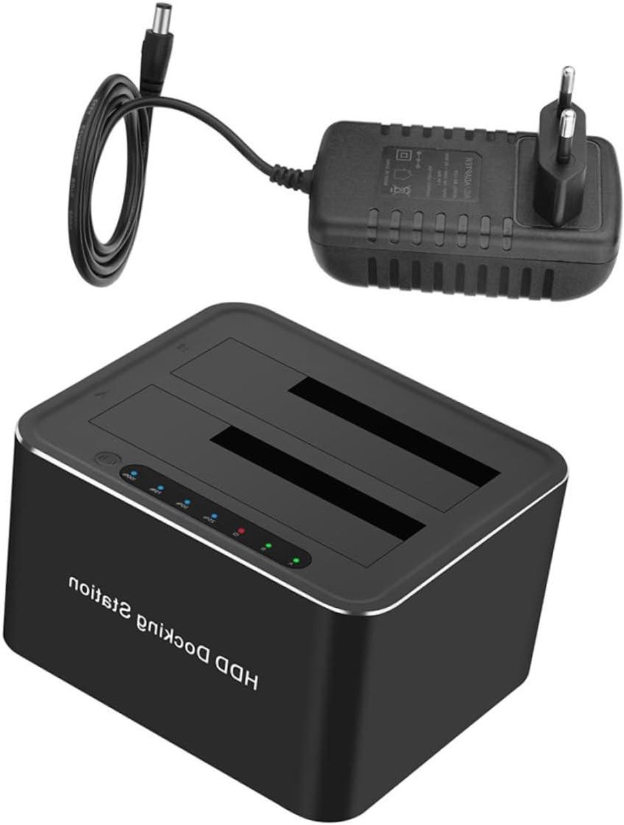 Harde Schijf Dock - SSD Lezer - Bestanden Kopiëren - Ondersteunt 2.5/3.5 inch - 13.5 x 11.5 x 7.5 cm