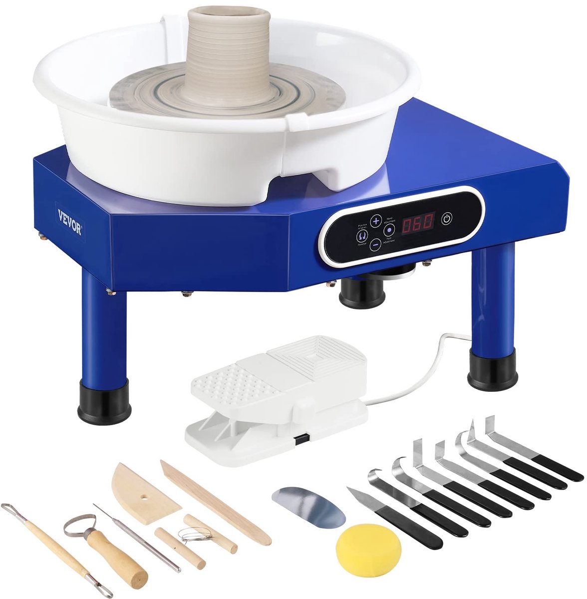 VEVOR Voetpedaal ABS afneembaar bassin, sculpting tool schort accessoire kit voor werk kunst ambachtelijke - ShopVlot