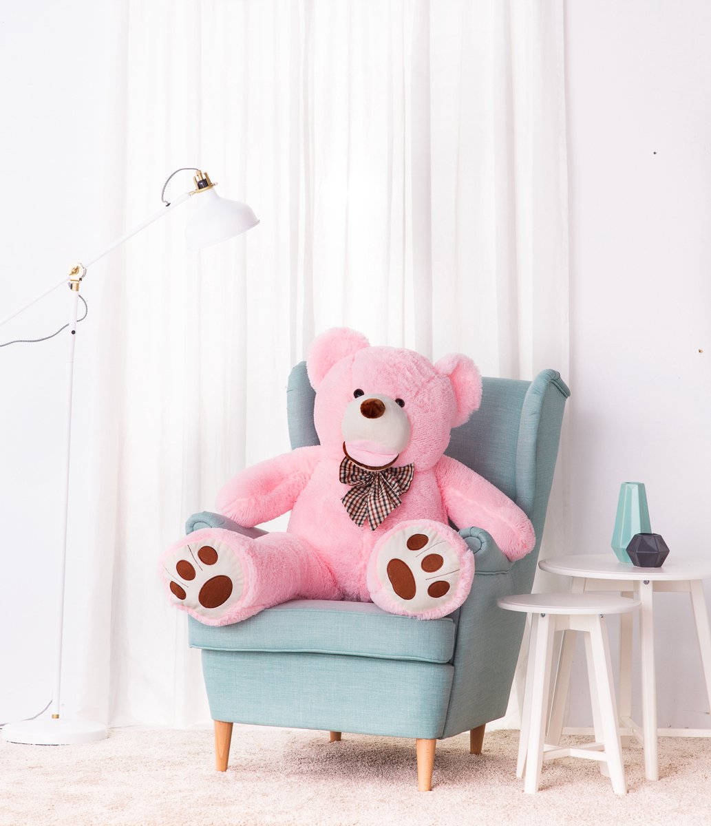 Knuffelbeer - Teddybeer - XL 140 cm - Knuffel - Knuffel beer - Teddy beer - Teddybeer XXL - Super groot - Valentijn - Cadeautje voor haar - Grote Knuffelbeer - Mega Teddy Roze - Gomoor