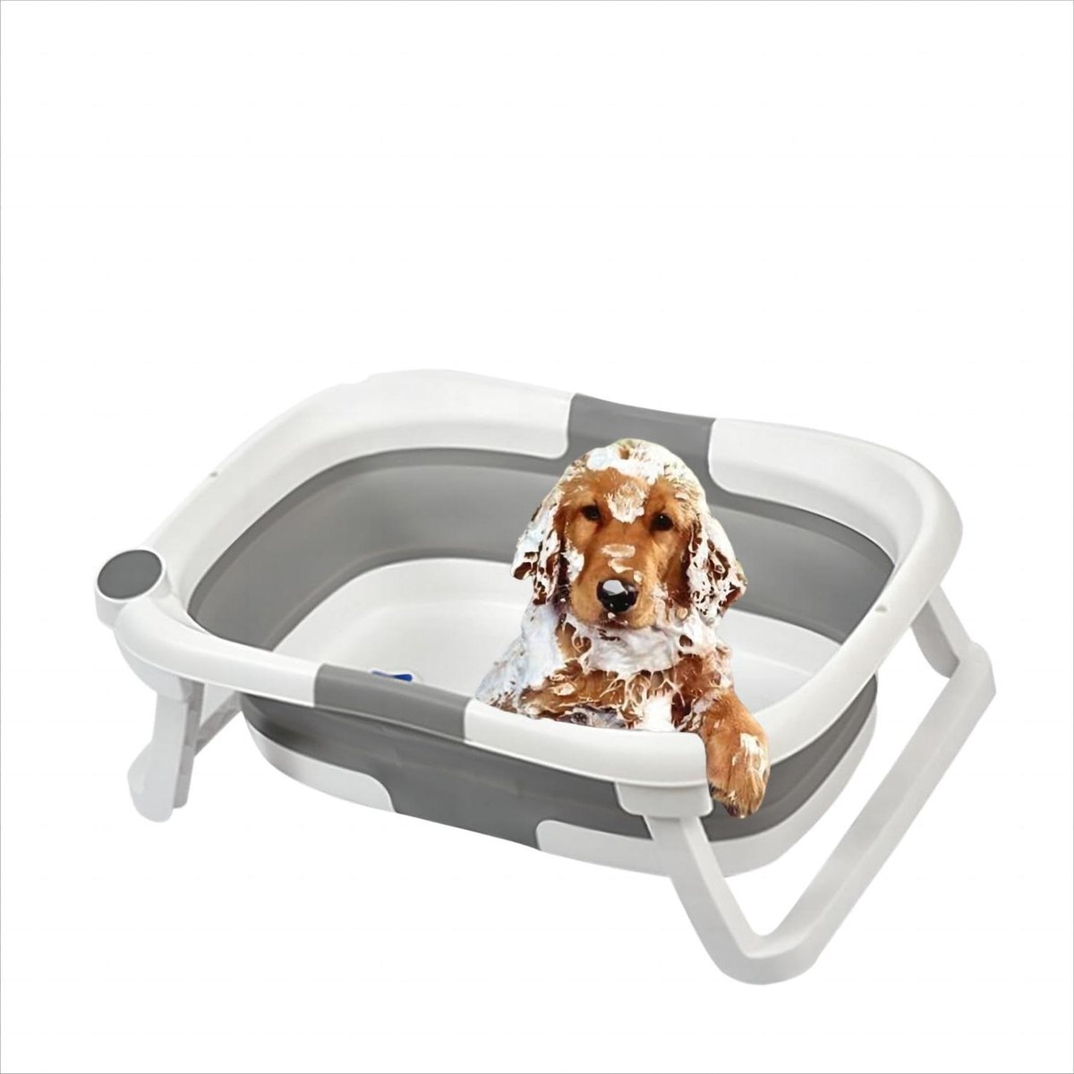 Huisdier Badkuip - Hond Wasbak - Huisdier Wassen - Opvouwbaar & Ruimtebesparend - 63 x 42 x 8 cm - Grijs