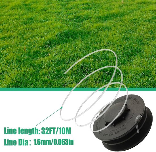 Vervangspoel voor GC-ET 4530 grastrimmer, 10 m lang, 2 mm diameter, geschikt voor diverse modellen — afbeelding 5