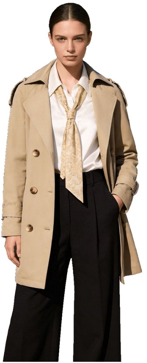 Currero Mantel Dames Tussenmantel Winter Jas Mantelpakje Trenchcoat Overjas Overcoat Winterjas Lichtbruin