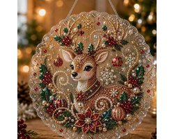 Ryoudavell - Kerst Parel Diamond Painting - DIY Kerst Decoratie - Creatieve Knutselset voor Volwassenen & Kinderen - Muurdecoratie- hert