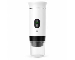 Draagbaar Koffiezetapparaat - Mini Espresso Machine - Koffie Maken Onderweg - 3-in-1 Functionaliteit - 90 ml Capaciteit - Wit