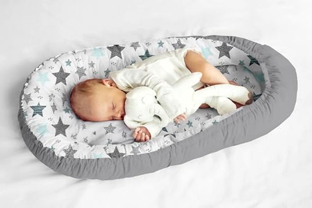Babynestje Cocon - Baby Bumper - Veilig Slapen - Dubbelzijdig Ontwerp - 80x70cm - Veelkleurig