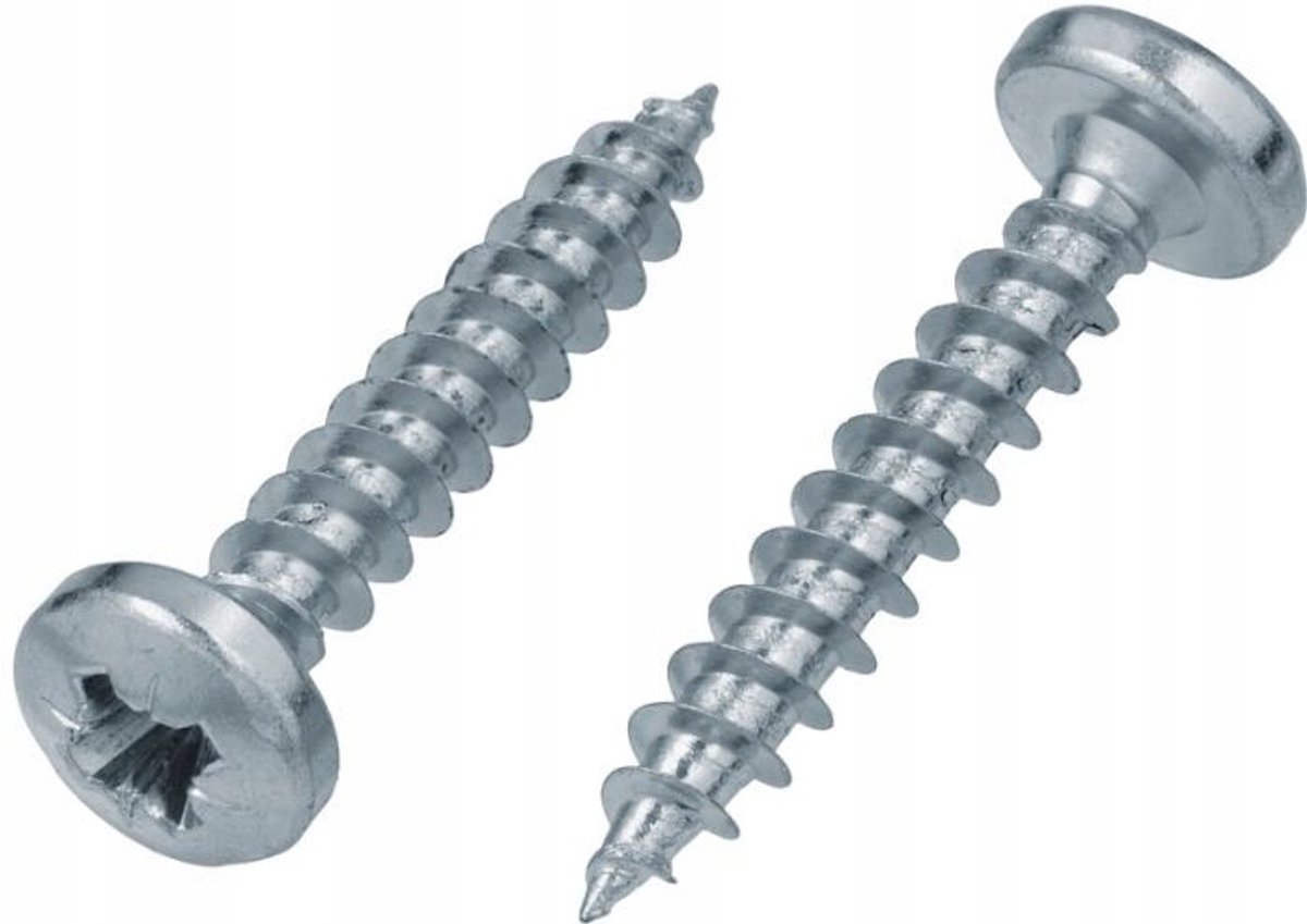 Geharde houtschroeven UW 4x30mm, 1000 stuks, verzinkt