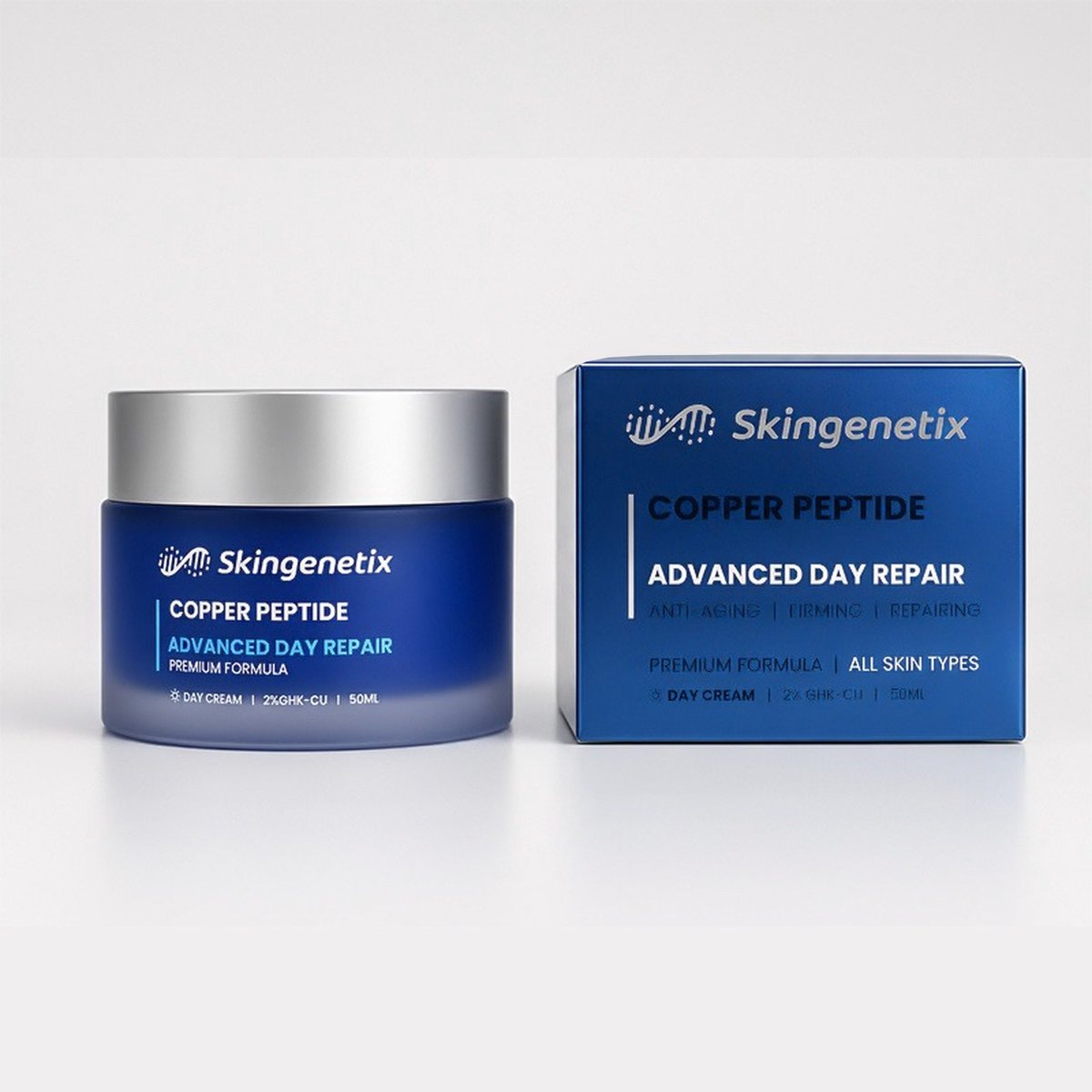 Skingenetix Copper Peptide Dagcrème 2% GHK-Cu - Hydraterende Gel-Crème met Vitamine C en Squalaan - 50 ml