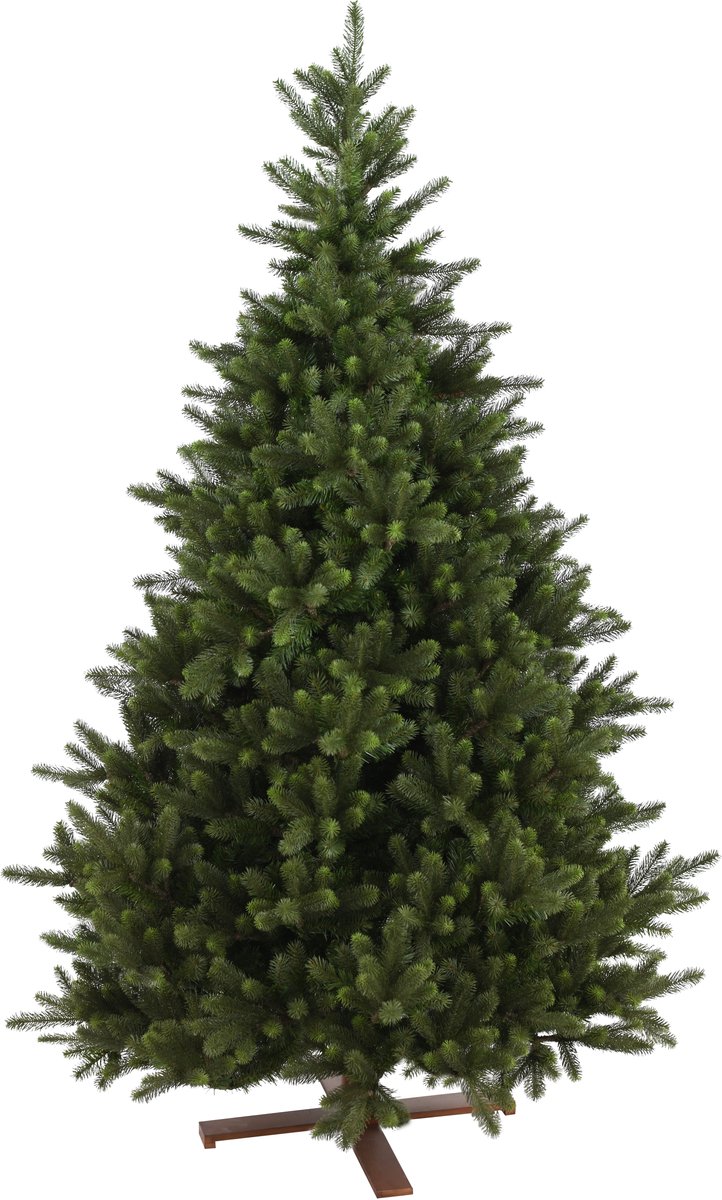 Kentucky kunstkerstboom - 213 cm - groen - Ø 135 cm - houten voet