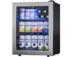 KitchenBrothers Drankkoelkast - 48L - Mini Koelkast - Glazen Deur - Minibar - 68 Blikjes - Zwart