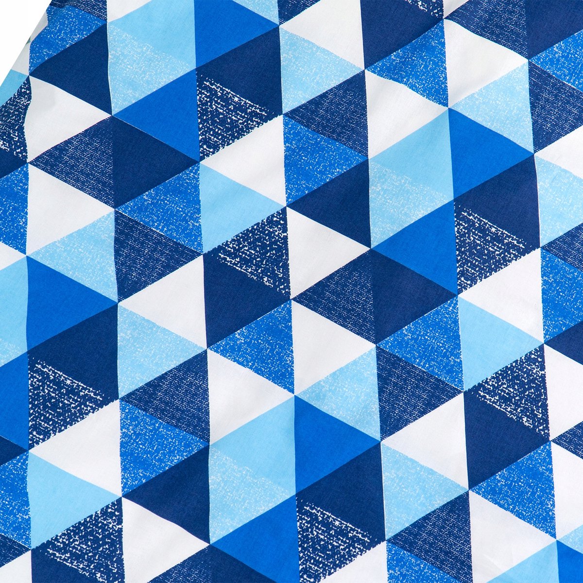 Merkloos katoenen hoeslaken 80x160 cm met blauwe driehoeken