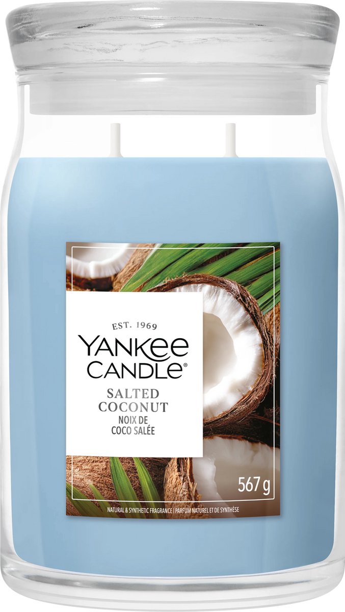Yankee Candle - Salted Coconut Large Jar Geurkaars - 90 branduren - Twee lonten