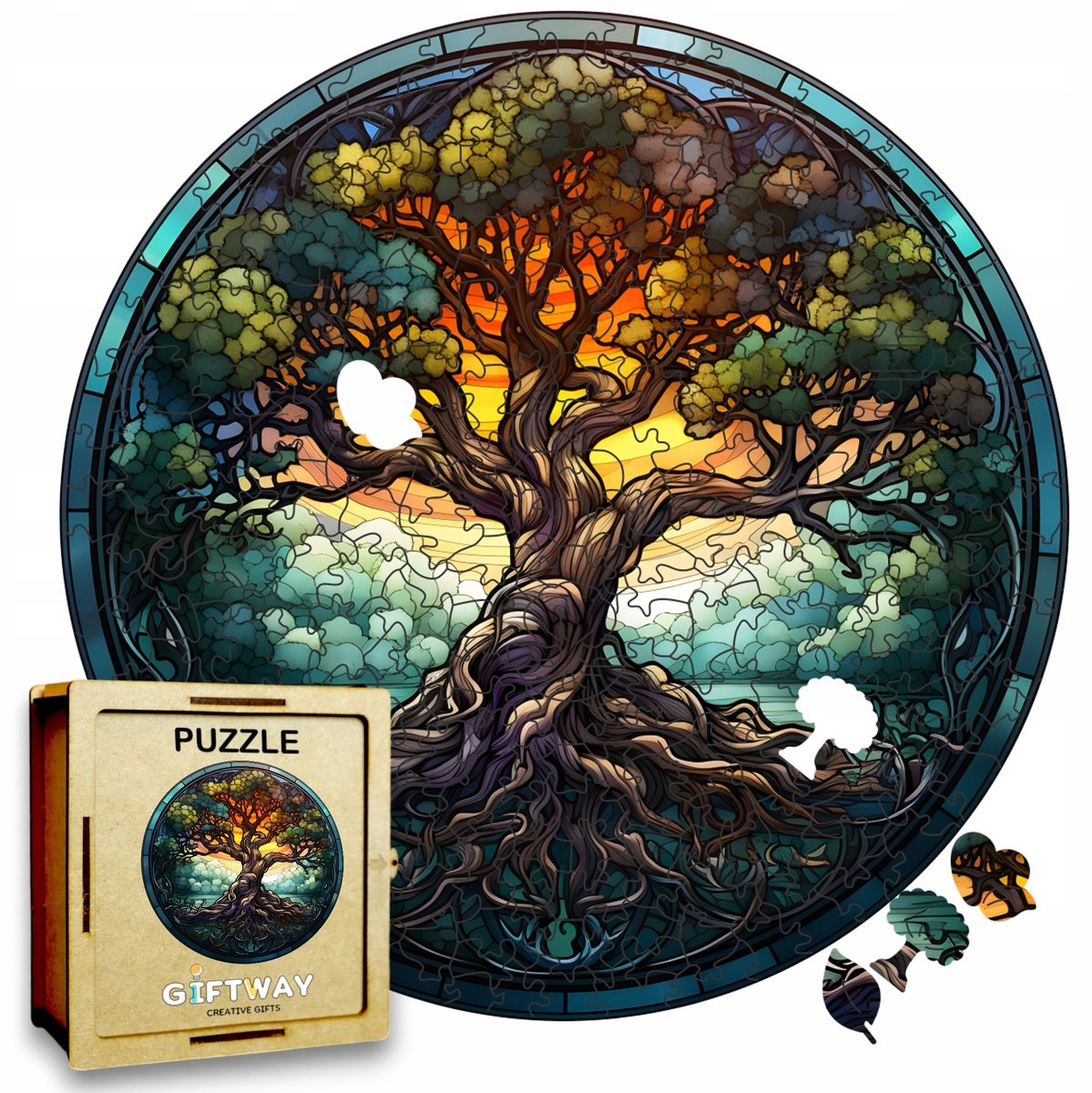 Houten Levensboompuzzel 215 stukjes - Premiumkwaliteit