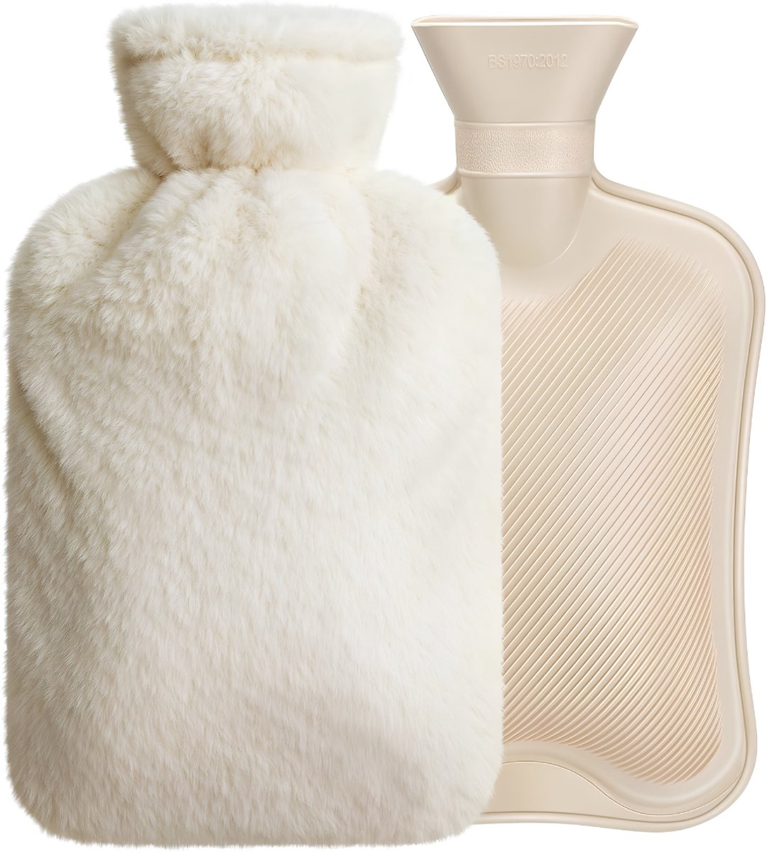 Lìon® Kruik - Warm Water Kruik - Warmwaterkruik - Offvit - 5cm x 20cm x 33cm