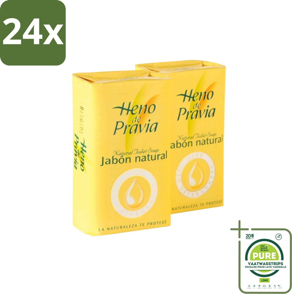 Heno – Zeep – Traditioneel – 115 g - Voordeelverpakking - 24 stuks - Zeep - Zeep tablet