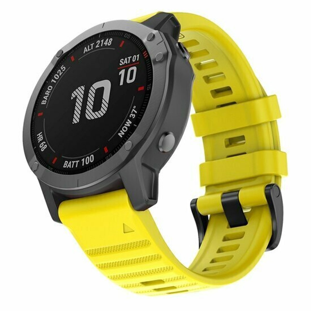By Qubix - Geschikt voor Garmin bandje - 22mm Quickfit - Siliconen bandje - Geel - Geschikt voor Garmin Fenix 9 / 9 pro - 47mm