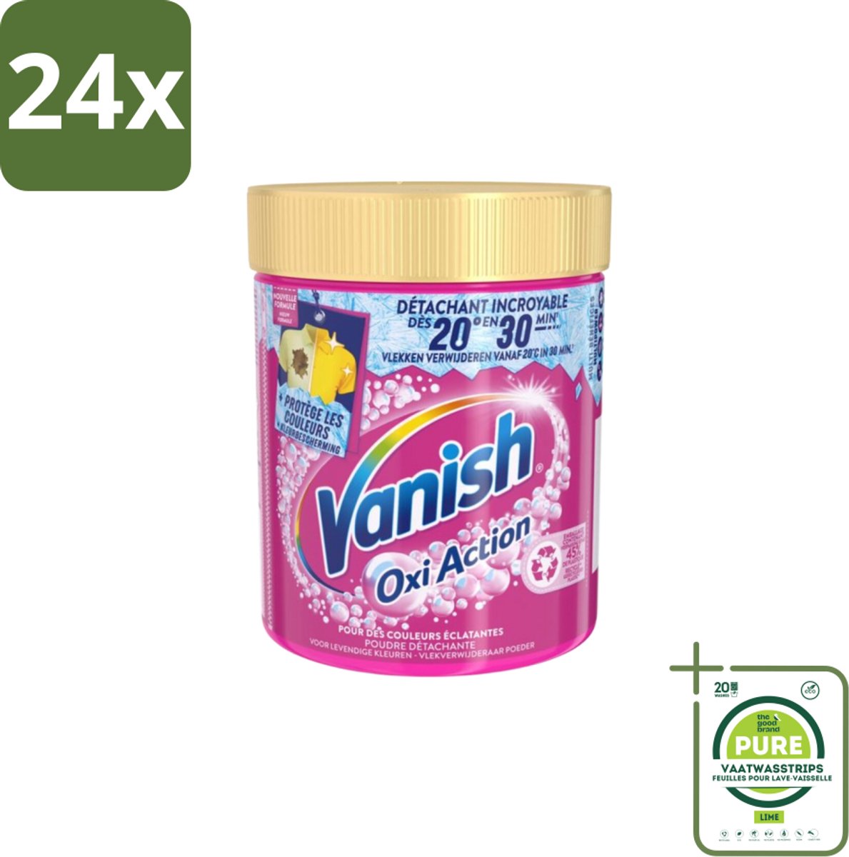 Vanish – Wasbooster Poeder – Oxi Action Gekleurde Was – 470 g - Voordeelverpakking - 24 stuks - Wasbooster - Kleurbehoud