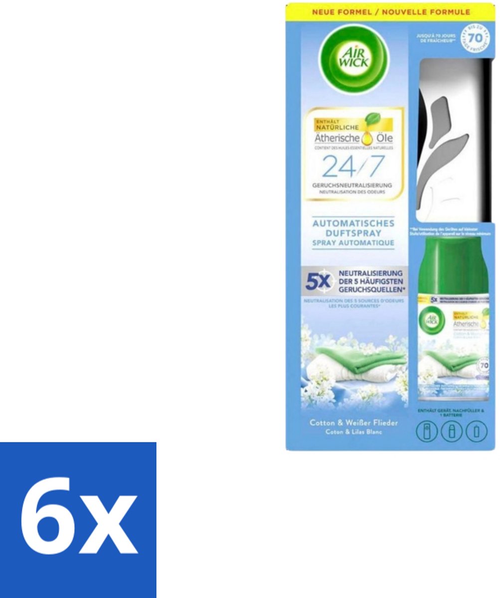 Air Wick - Freshmatic Max – Starterkit – Crisp Linen & Lilac – 250 ml - Voordeelverpakking - 6 stuks