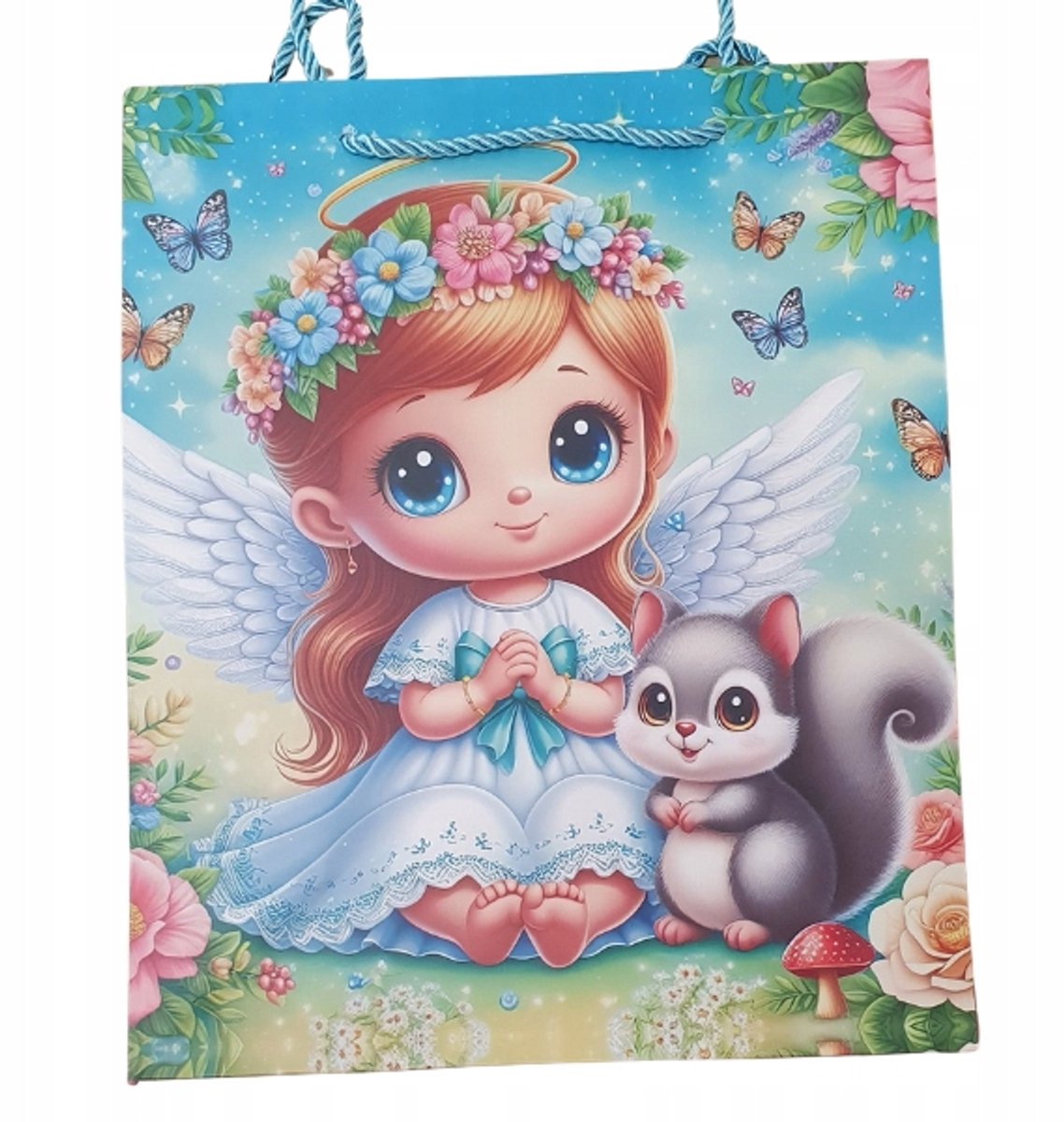 Papieren Cadeautas 40x30x12 cm met Brede Bodem - Kinderprints