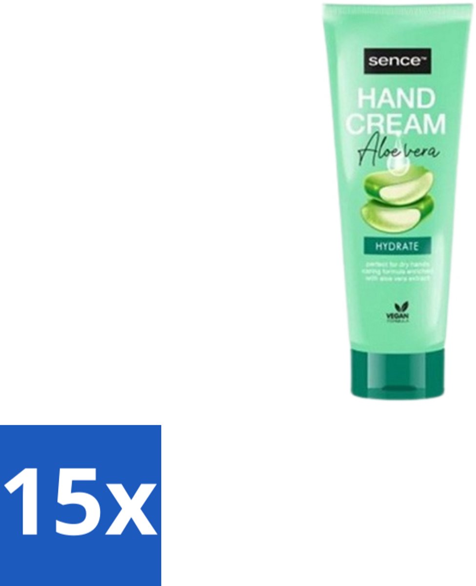 15 x Sence Beauty – Handcrème – Aloë Vera – 75 ml - Voordeelverpakking - 15 stuks