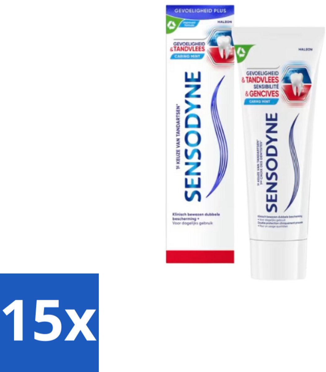 15 x Sensodyne – Tandpasta – Gevoeligheid & Tandvlees – 75 ml - Gevoelige Tanden - Tandvleesbescherming - Tandgevoeligheid - Tandplak - Gaatjes