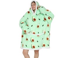 Oversized Deken Hoodie - Draagbare Deken - Thuis Ontspannen - Pluizige Sherpa Fleece - Unisex - Grijs