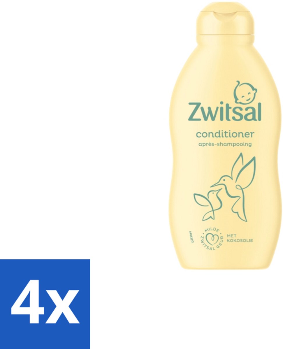 4 x Zwitsal Conditioner 200 ml - Babyhaartje Verzorging - Zwitsal Conditioner - Baby Haar Verzorging - Anti-prik Conditioner - Kokosolie Conditioner