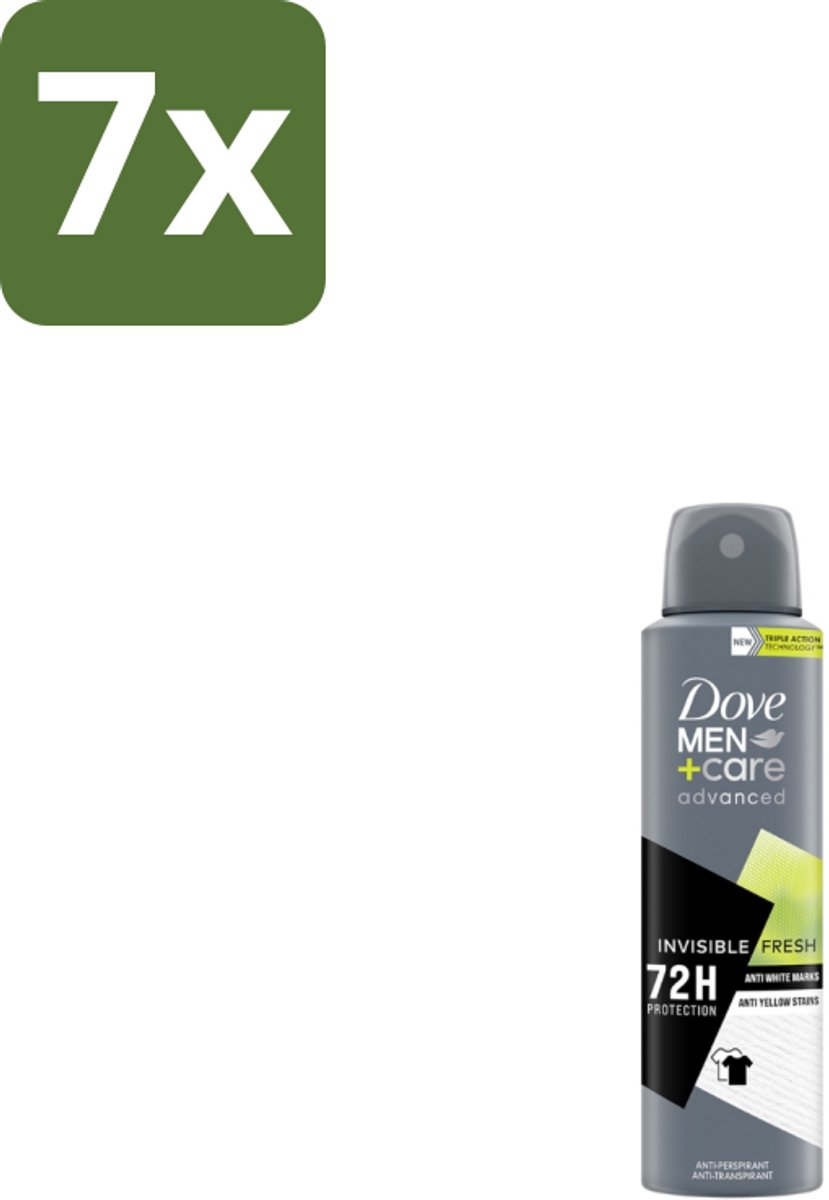 7 x Dove Men+Care – Deodorant Spray – Advanced Invisible Fresh – 150 ml - Deodorant Spray Voor Mannen - Geur Tegen Zweet - Verzorging Okselhuid - Frisheid - Zweetgeur