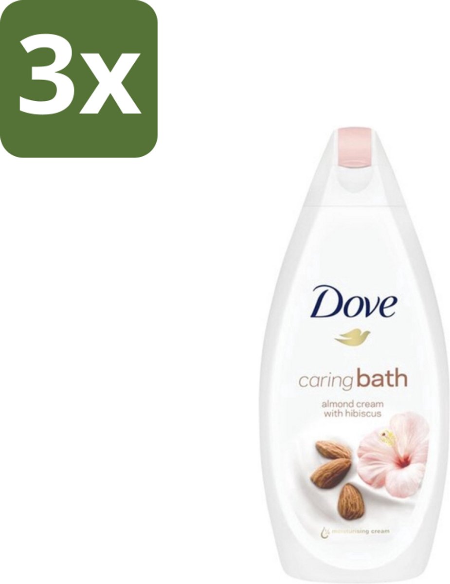 3 x Dove – Badcrème – Caring Bath Almond – 450 ml - Badcrème - Badcrème Almond - Badcrème Voor Huid - Badcrème Voor Ontspanning - Badcrème Voor Gevoelige Huid