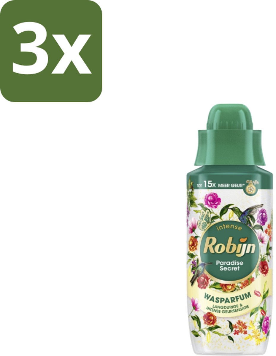 3 x Robijn Wasparfum Paradise Secret 342 ml - Wasparfum - Wasparfum Voor Was - Wasparfum Paradise Secret - Wasparfum Voor Kleding - Wasparfum Met Geurpareltjes