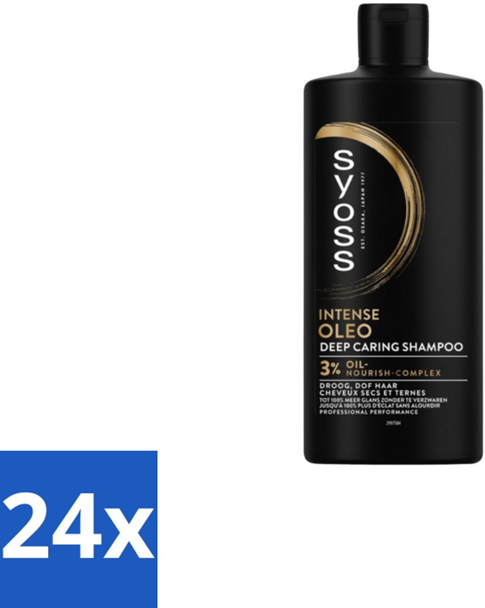 24 x Syoss Oleo Shampoo 440 ml - Voedend Shampoo - Droog Haar - Beschadigd Haar - Haar Herstel - Haar Glans